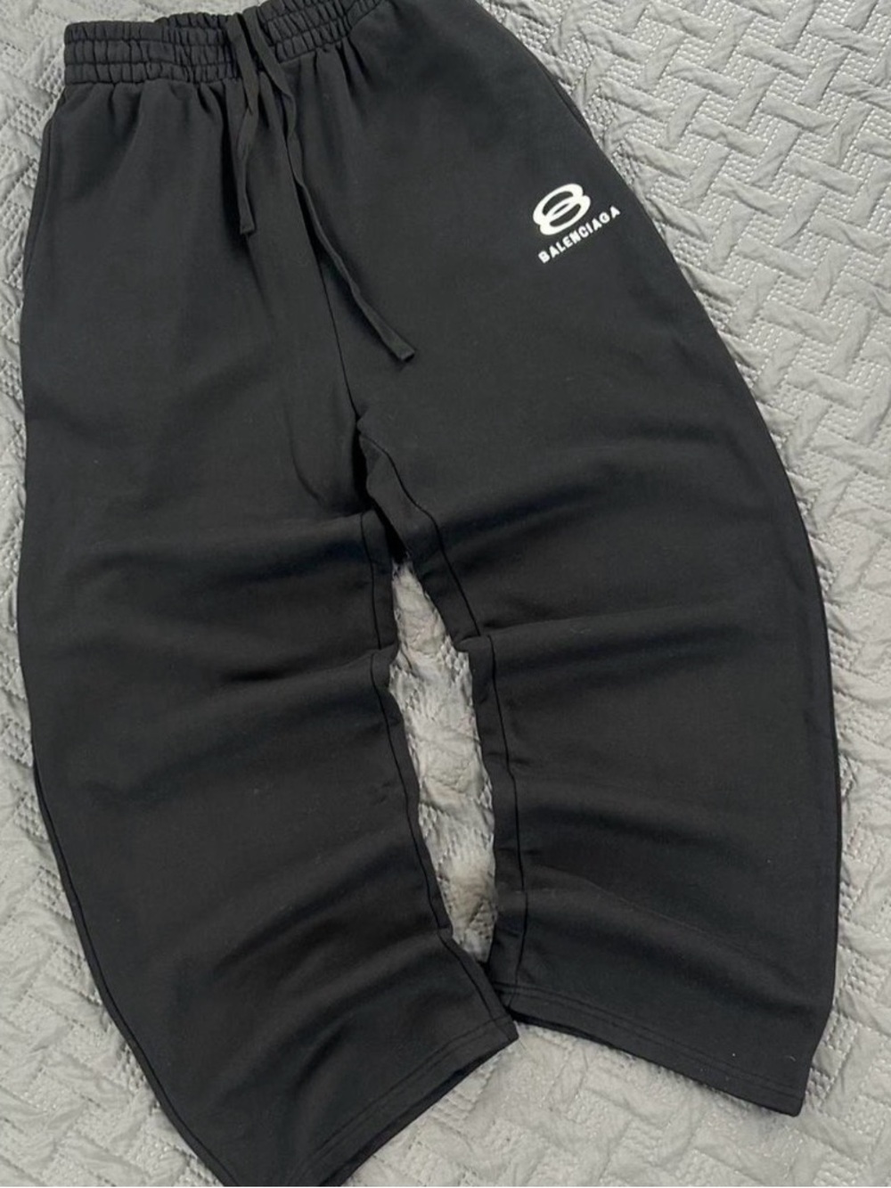 Balenciaga Black Sweatpants with White Logo